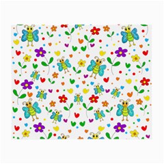 Cute Butterflies And Flowers Pattern Small Glasses Cloth (2-side) by Valentinaart