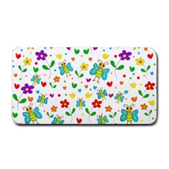 Cute Butterflies And Flowers Pattern Medium Bar Mats by Valentinaart