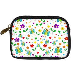 Cute Butterflies And Flowers Pattern Digital Camera Cases by Valentinaart