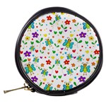 Cute butterflies and flowers pattern Mini Makeup Bags Back