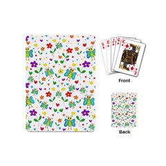 Cute Butterflies And Flowers Pattern Playing Cards (mini)  by Valentinaart