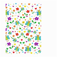 Cute Butterflies And Flowers Pattern Small Garden Flag (two Sides) by Valentinaart