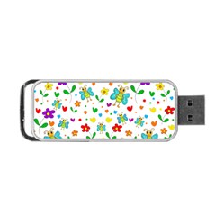 Cute Butterflies And Flowers Pattern Portable Usb Flash (one Side) by Valentinaart