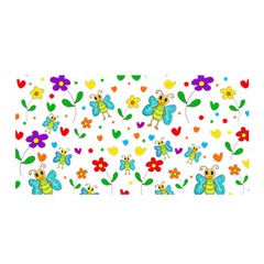 Cute Butterflies And Flowers Pattern Satin Wrap by Valentinaart