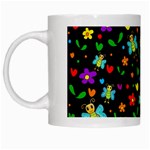 Butterflies and flowers pattern White Mugs Left