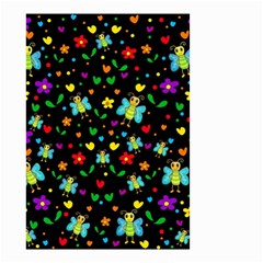 Butterflies And Flowers Pattern Small Garden Flag (two Sides) by Valentinaart