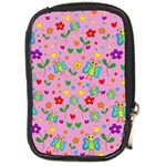 Cute butterflies and flowers pattern - pink Compact Camera Cases Front