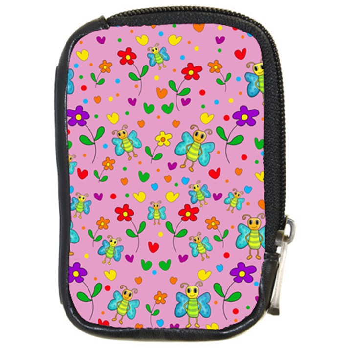 Cute butterflies and flowers pattern - pink Compact Camera Cases