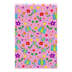 Cute Butterflies And Flowers Pattern - Pink Shower Curtain 48  X 72  (small)  by Valentinaart