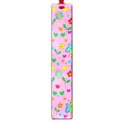 Cute Butterflies And Flowers Pattern - Pink Large Book Marks by Valentinaart