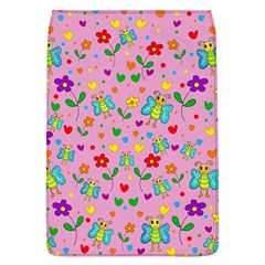 Cute Butterflies And Flowers Pattern - Pink Flap Covers (l)  by Valentinaart