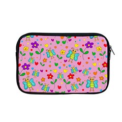 Cute Butterflies And Flowers Pattern - Pink Apple Macbook Pro 13  Zipper Case