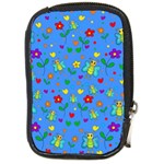 Cute butterflies and flowers pattern - blue Compact Camera Cases Front