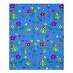 Cute butterflies and flowers pattern - blue Shower Curtain 60  x 72  (Medium)  60 x72  Curtain