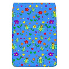 Cute Butterflies And Flowers Pattern - Blue Flap Covers (l)  by Valentinaart