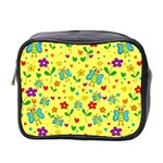 Cute butterflies and flowers - yellow Mini Toiletries Bag 2-Side Front