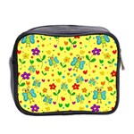 Cute butterflies and flowers - yellow Mini Toiletries Bag 2-Side Back