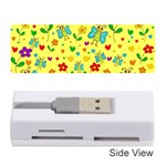 Cute butterflies and flowers - yellow Memory Card Reader (Stick)  Front