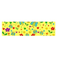 Cute Butterflies And Flowers - Yellow Satin Scarf (oblong) by Valentinaart