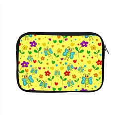 Cute Butterflies And Flowers - Yellow Apple Macbook Pro 15  Zipper Case