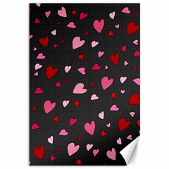 Hearts Pattern Canvas 12  X 18  