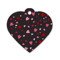 Hearts Pattern Dog Tag Heart (two Sides) by Valentinaart