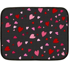 Hearts Pattern Fleece Blanket (mini) by Valentinaart