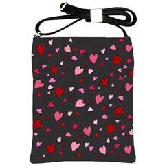 Hearts Pattern Shoulder Sling Bags by Valentinaart