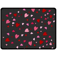 Hearts Pattern Fleece Blanket (large) 