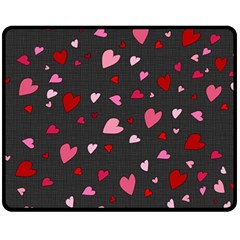 Hearts Pattern Fleece Blanket (medium)  by Valentinaart