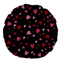 Hearts Pattern Large 18  Premium Flano Round Cushions by Valentinaart