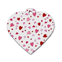 Valentine s Day Hearts Dog Tag Heart (one Side) by Valentinaart