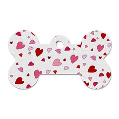 Valentine s Day Hearts Dog Tag Bone (one Side) by Valentinaart