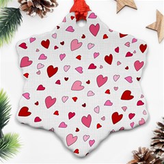 Valentine s Day Hearts Snowflake Ornament (two Sides) by Valentinaart