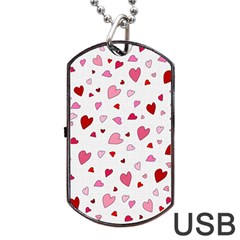 Valentine s Day Hearts Dog Tag Usb Flash (two Sides) by Valentinaart