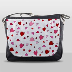 Valentine s Day Hearts Messenger Bags by Valentinaart