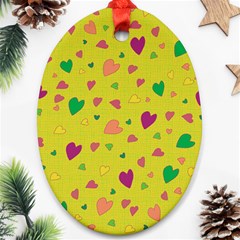 Colorful hearts Ornament (Oval)