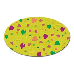 Colorful hearts Oval Magnet