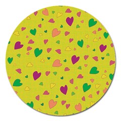 Colorful Hearts Magnet 5  (round) by Valentinaart