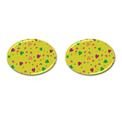 Colorful Hearts Cufflinks (oval) by Valentinaart