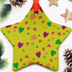 Colorful hearts Star Ornament (Two Sides)