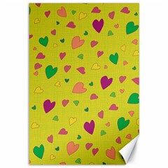 Colorful hearts Canvas 12  x 18  