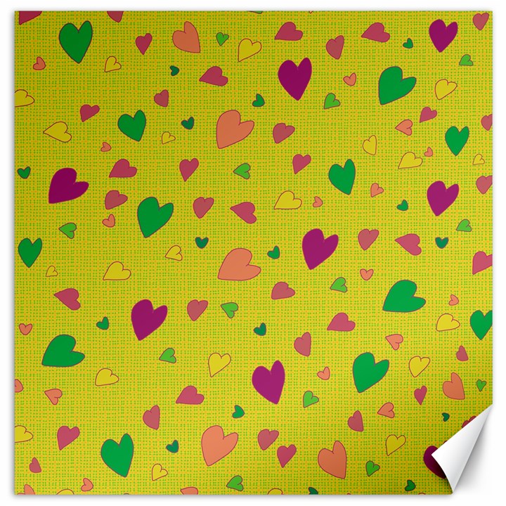 Colorful hearts Canvas 20  x 20  