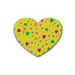 Colorful Hearts Rubber Coaster (heart)  by Valentinaart