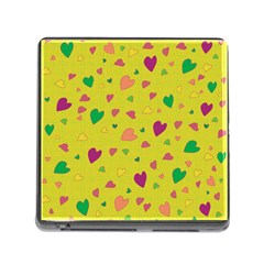 Colorful Hearts Memory Card Reader (square) by Valentinaart