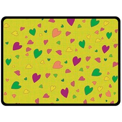 Colorful Hearts Fleece Blanket (large)  by Valentinaart