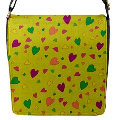 Colorful hearts Flap Messenger Bag (S)