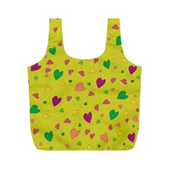 Colorful Hearts Full Print Recycle Bags (m)  by Valentinaart