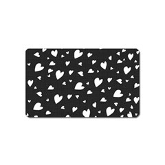 Black And White Hearts Pattern Magnet (name Card) by Valentinaart