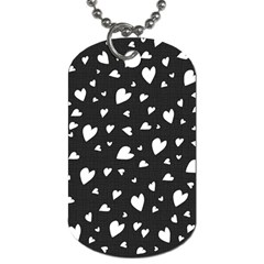 Black And White Hearts Pattern Dog Tag (one Side) by Valentinaart